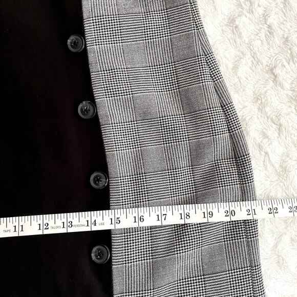 Fame and Partners Everly Black Plaid Button Front Short Sleeve Midi Dress 12 - Picture 10 of 10